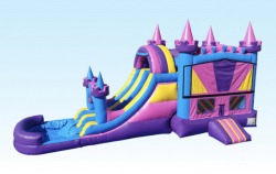 27ft purple paradise bounce house with slide Wet