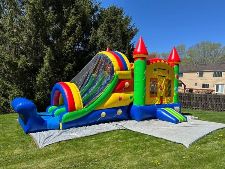 27ft castle Balloon combo bounce house with slide Dry